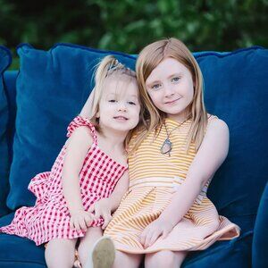 Janie and Jack Sunshine Ahead Golden Mustard White Stripe Bow Dress - Size 7